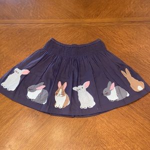 Girls Mini Boden Bunny Appliqué Twirl Skirt Gray size 7-8 Years